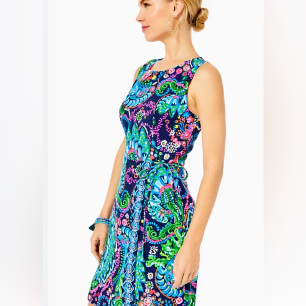 16 NWT Lilly Pulitzer Donatella Faux Wrap Shift Dress Take Me To The Sea